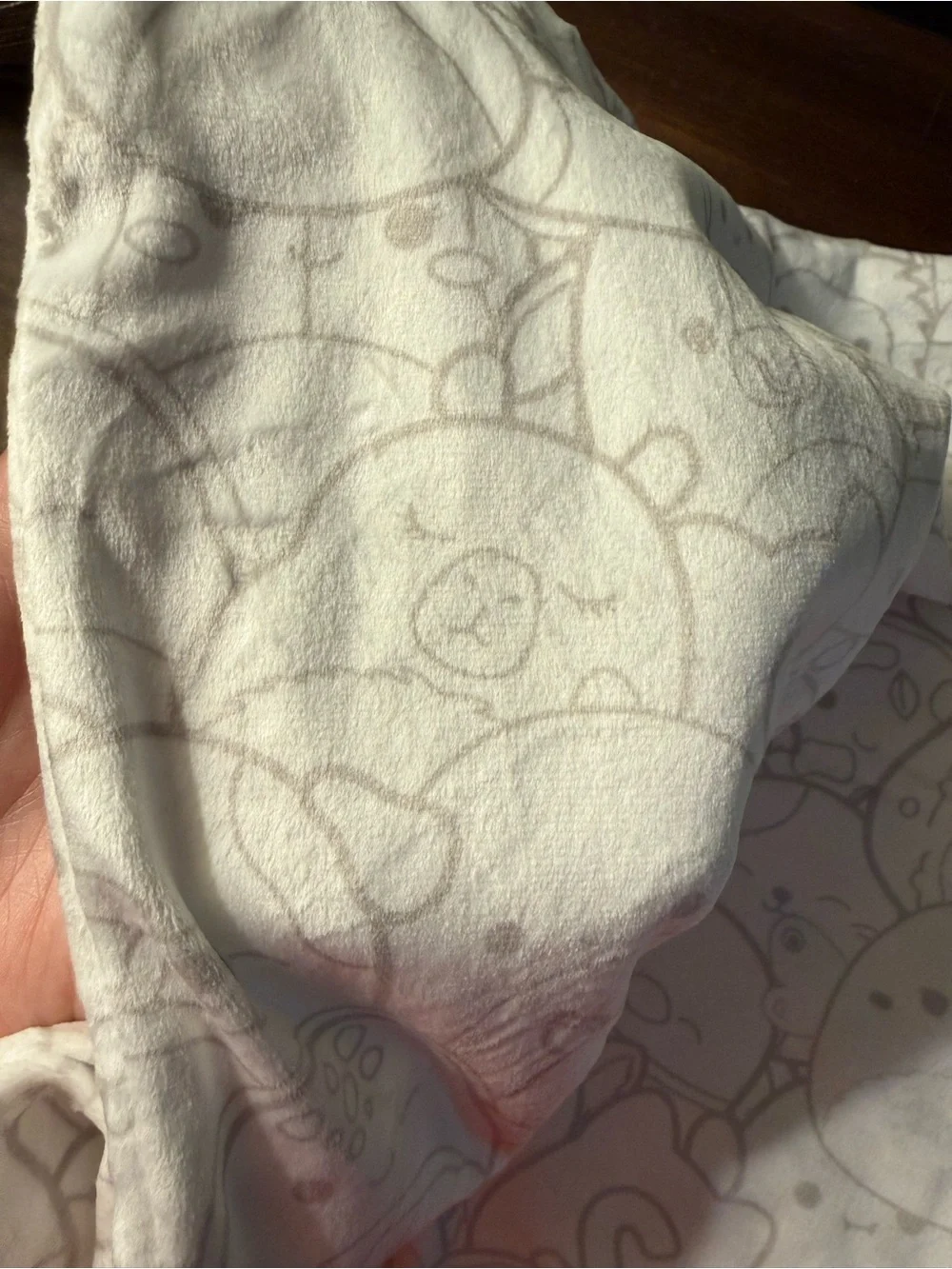 Squishmallows White Plush Pillow Case with Character Outline Print